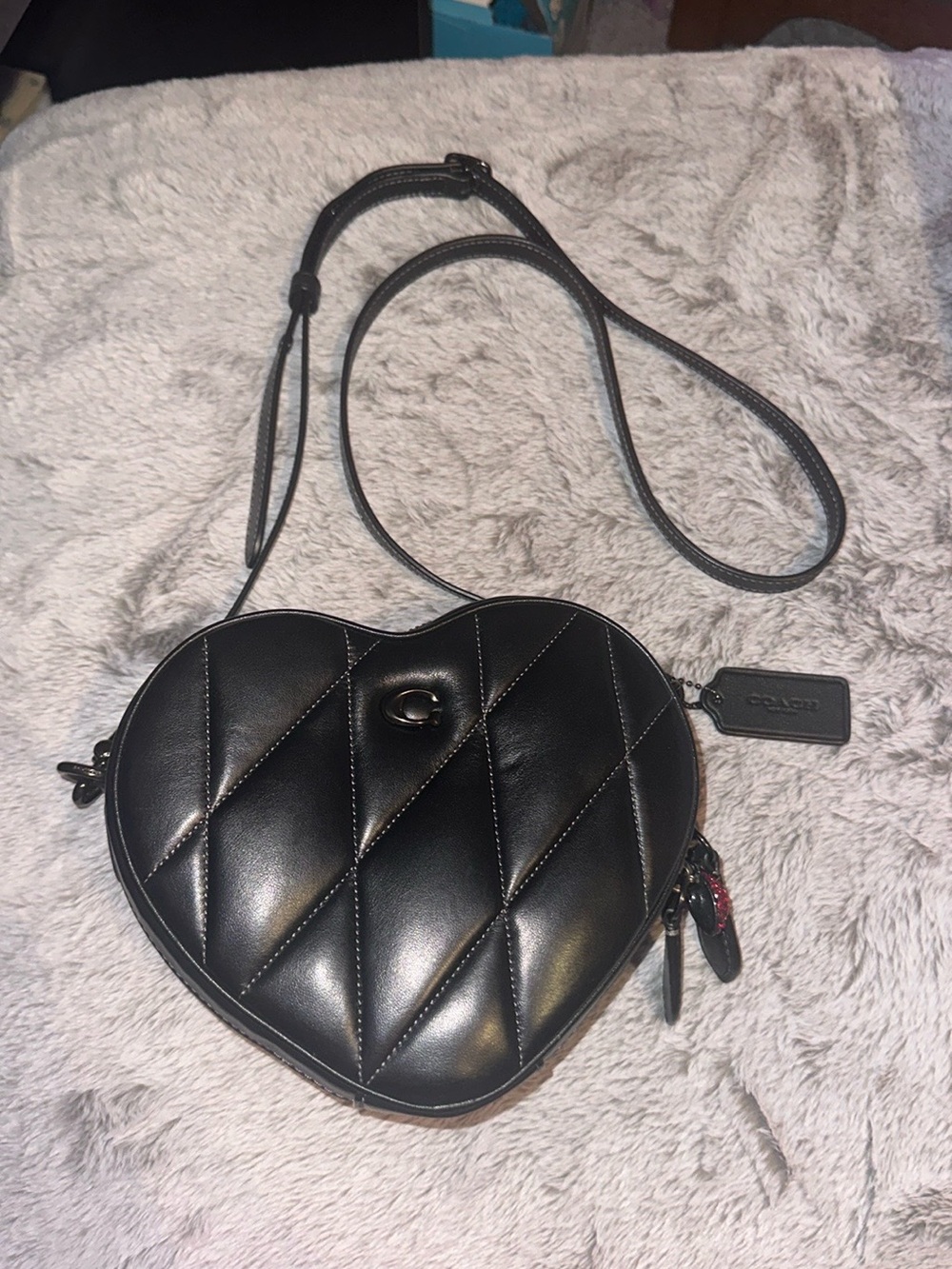 Coach Black Quilted Heart Crossbody Bag🖤🖤🖤